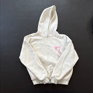 Edikted Gray Hoodie with Pink Detail XS